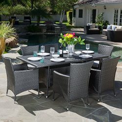Macalla Grey PE Wicker 7-Piece Outdoor Dining Set