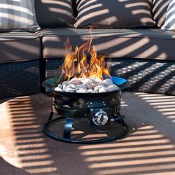 Sunward Patio Portable Outdoor 58,000 BTU Propane Fire Pit / 19″ Fire bowl / Lava Rocks, C ...