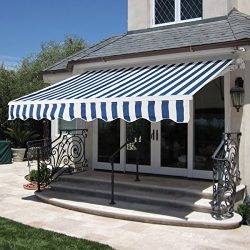 Best Choice Products Patio Manual Patio 8.2’x6.5′ Retractable Deck Awning Sunshade S ...