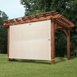 Easy2Hang Alternative solution for Roller Shade,Exterior Shade for Pergola, Patio, 5x5ft, Wheat