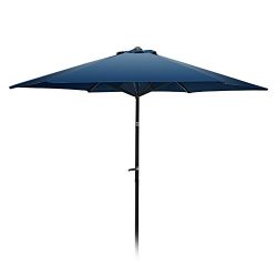 Flexzion Patio Aluminum Umbrella 10 ft (Blue) Hexagon Shape Polyeaster Cover for Outdoor Market  ...