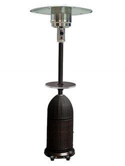 87″ Tall Resin Wicker Patio Heater with Table