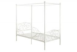 DHP Canopy Metal Bed Frame, Twin Size, White
