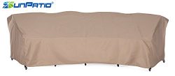 SunPatio Outdoor Crescent Curved Sectional Sofa Cover, 150″L/112″L x 36″W x 38 ...