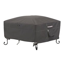 Classic Accessories Ravenna Full Coverage Square Fire Pit Cover – Premium Outdoor Cover wi ...