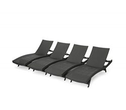 Oakville Outdoor Patio Rattan Wicker Adjustable Pool Chaise Lounge Chair – Set of 4