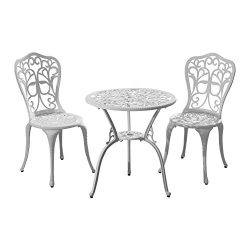 Outsunny 3pc All-Weather Bistro Outdoor Table and Chair Set