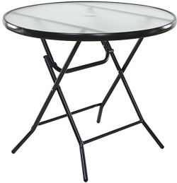 OneSpace Basics 34″ Round Folding Patio Table, Clear