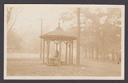 Gazebo in Park Sayville CT RPPC postcard 1910s