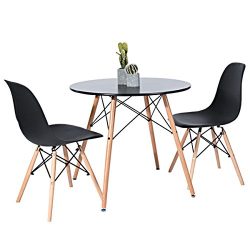 Kitchen Dining Table Round Coffee Table Black Collection Modern Leisure Wood Tea Table Office Co ...