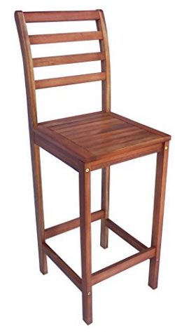 Zen Garden Eucalyptus Wood Bar Chair, Size – 16″ x 16″ x 47.5″, Set of 2 ...