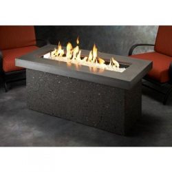 Outdoor Great Room Key Largo Crystal Fire Pit with Brown Supercast Top and Serengeti Base