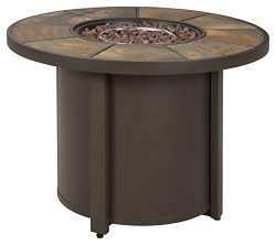 Ashley Furniture Signature Design – Predmore Outdoor Patio Fire Pit Table – Modern S ...