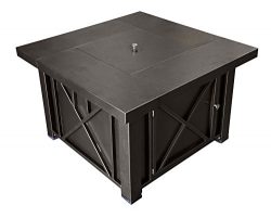 AZ Patio Heaters Fire Pit, Propane in Decorative Bronze with Lid