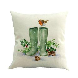 Hot Sale!!! Christmas Pillow Case，Jushye Xmas Printing Dyeing Sofa Bed Home Decor Pillow Cover  ...