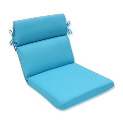 Pillow Perfect Outdoor Veranda Turquoise Rounded Corners Chair Cushion