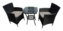 Modern Home Kensington Woven Wicker 3pc Bistro Set