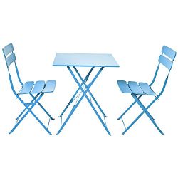 Grand patio Bistro Sets, Folding Outdoor Furniture Set for Bistro Patio Backyard, SkyBlue