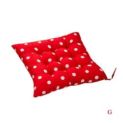 Kimanli Durable Polka Dot Chair Cushion Garden Dining Home Office Seat Soft Pad (Red)