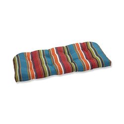 Pillow Perfect Indoor/Outdoor Westport Wicker Loveseat Cushion, Teal