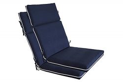 Bossima Indoor/Outdoor Navy Blue High Back Chair Cushion, Spring/Summer Seasonal Replacement Cus ...