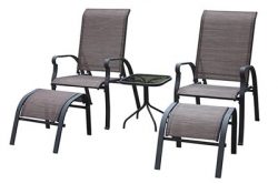 COURTYARD CREATIONS KTS7377 Four Seasons Verona 5 Piece Brown Sling Outdoor Set