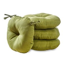 Greendale Home Fashions 15 in. Round Outdoor Bistro Chair Cushion (set of 4), Hunter Summerside