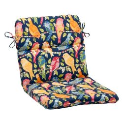 Pillow Perfect Indoor/Outdoor Ash Hill Rounded Chair Cushion, Navy