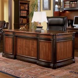 Pergola Double Pedestal Desk with Felt Lined Drawers