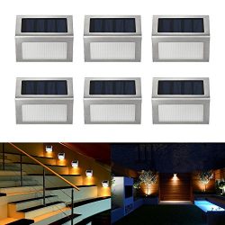 Easternstar Solar Light,Outdoor Waterproof Stainless Steel Solar LED Step Light Illuminates Stai ...