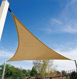 Shade&Beyond 12′ x 12′ x 12′ Sand Color Triangle Sun Shade Sail for Patio  ...