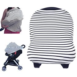 Nursing Breastfeeding Cover Scarf – Baby Car Seat Canopy, Shopping Cart, Stroller, Carseat ...