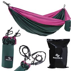 Camping Hammock – Double Hammock – Portable Hammock – Best Outdoor Travel Hiking Patio Beach Ham ...