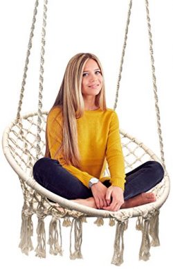 Sorbus Hammock Chair Macrame Swing, 265 Pound Capacity, Perfect for Indoor/Outdoor Home, Patio,  ...