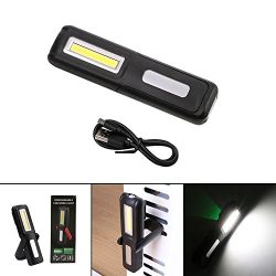 Light, Hatop USB Rechargeable 3W COB LED Work Light Magnetic Emergency Flashlight Torch (Black)