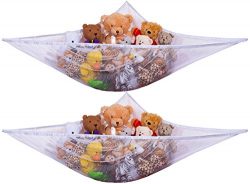 Jumbo Toy Hammock -2PACK- Organize stuffed animals or children’s toys with this mesh hammo ...