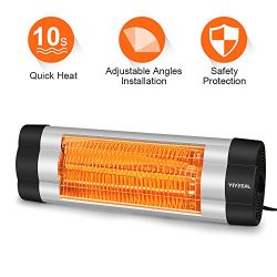 Wall Mounted Heater – 1500W Infrared Heater with Carbon Fiber Tube & Adjustable Thermo ...