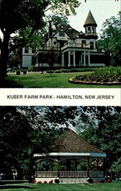 Kuser Farm Mansion & Gazebo Hamilton, New Jersey Original Vintage Postcard