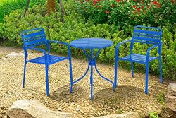 Sunjoy Carla Metal Bistro Set-Blue, Blue