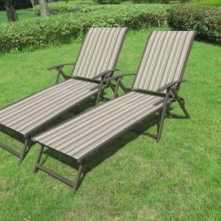 Mainstays Fair Park Sling Folding Lounge Chairs, Set of 2, Solid Stripe (Multi-Stripe)