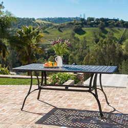 Fonzo Outdoor Bronze Cast Aluminum Rectangular Dining Table (ONLY)