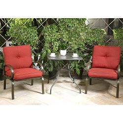 Cloud Mountain Bistro Table Set Outdoor Bistro Set Patio Furniture Set Wrought Iron Bistro Set 2 ...