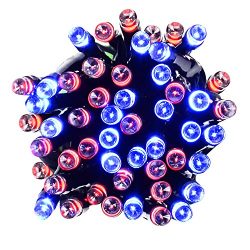 PryEU Outside Colored Twinkle Christmas String Lights 100 LED Salt Water Powered (No Solar or Ba ...