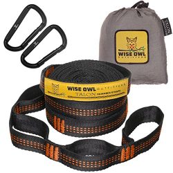 Wise Owl Outfitters Talon Hammock Straps – Combined 20 Ft Long, 38 Loops W/ 2 Carabiners & ...