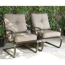 Cloud Mountain Set of 2 Patio Club Chairs Outdoor Dining Chairs Wrought Iron Set Garden Dining B ...
