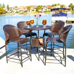 Bennett Outdoor 5pc Bistro Bar Set w/ Ice Pail