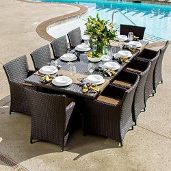 Lakeview Outdoor Designs Avery Island 10 Person Resin Wicker Patio Dining Set with Extension Tab ...