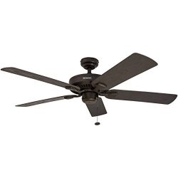 Honeywell Belmar 52-Inch Indoor/Outdoor Ceiling Fan, Five Damp Rated Fan Blades, Bronze