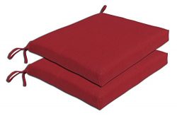 Bossima Indoor/Outdoor Rust Red Seat Pad, Set of 2,Seasonal Replacement Chair Cushions.