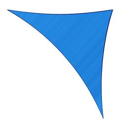 Sunlax 17′ x 17′ x 23′ Blue Color Right Triangle UV Block Sun Shade Sail Canop ...